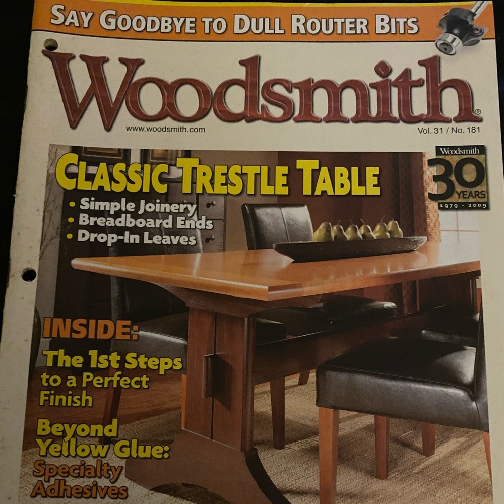🎉5/$10🎉 Woodsmith magazine vol 31 no 181 February / March 2009 trestle table